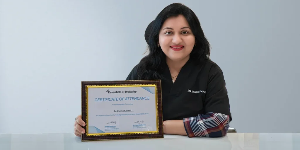 Dr. Ushma K. Kakkad achieved certification in the “Essentials by Invisalign” Training Program